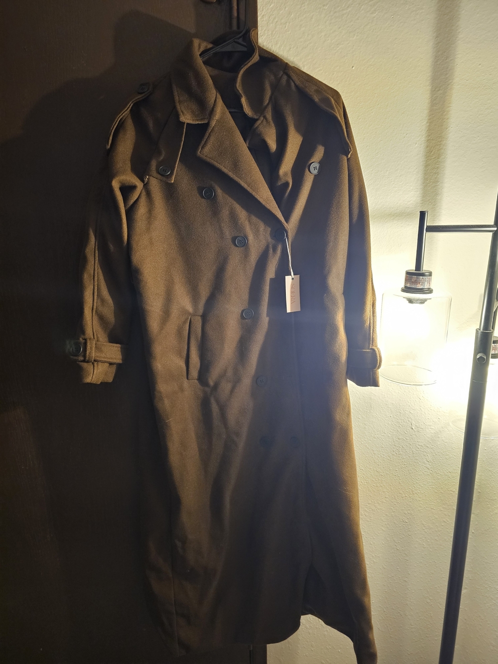 Men's Double-Breasted Brown Trench Coat - Classic Long Overcoat